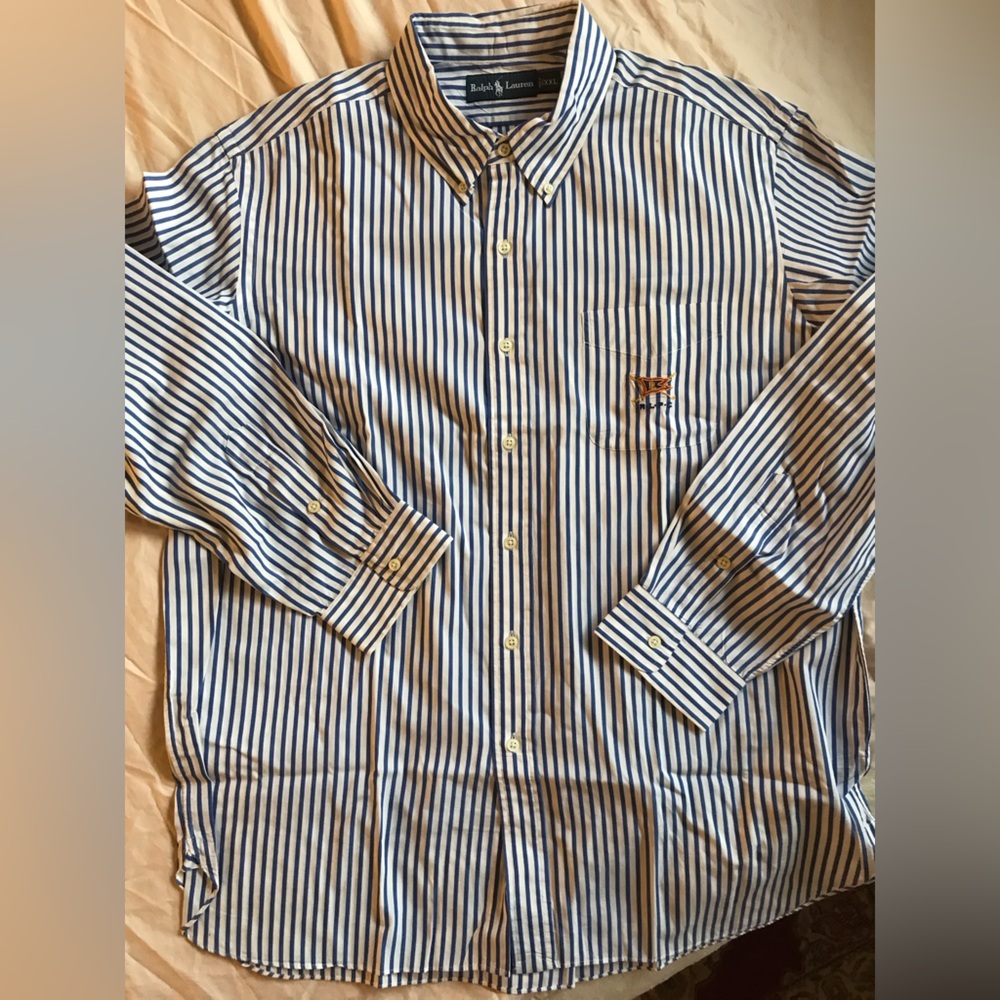 Ralph Lauren Newport Yacht Sailing Navy and White Striped Shirt